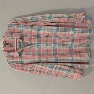 Lauren Ralph Lauren Plaid Button Up Shirt 3X Pink 100%‎ Cotton